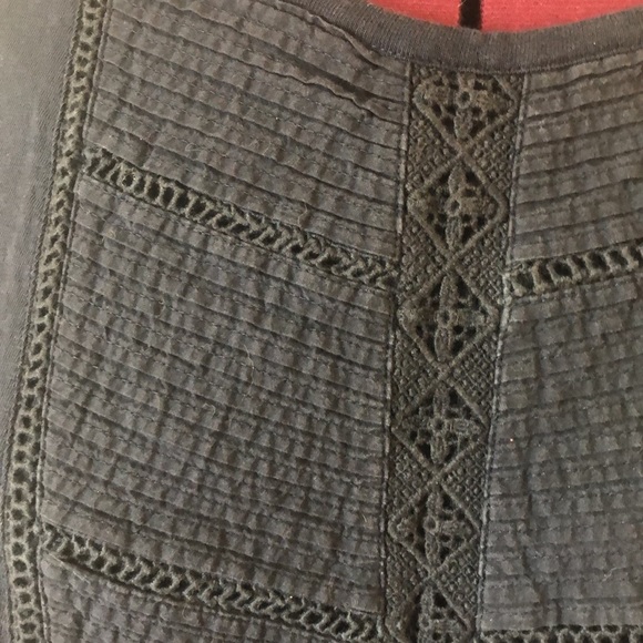 Talbots blue top with overlay design - Picture 3 of 7